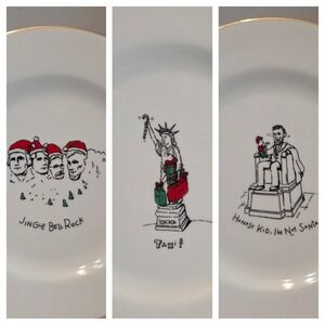 SET 3 Merry Masterpieces American COLLECTION Christmas DESSERT PLATES